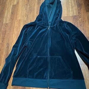 Juicy Couture Teal Velvet Hoodie Jacket